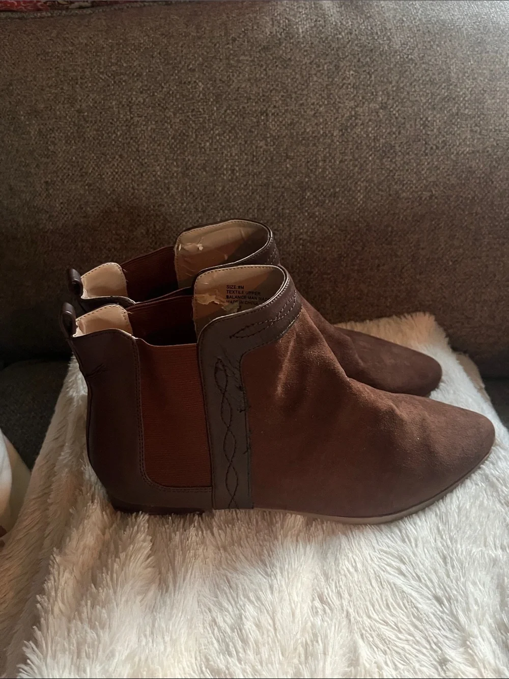 Free People Brown Vegan Sued Ankle Boots 9 39 GUC